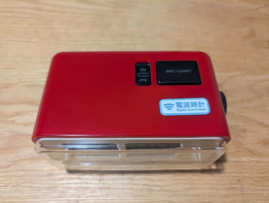 BRUNO 電波デジタル時計 LCDレトロアラームクロックS BCR003レッド