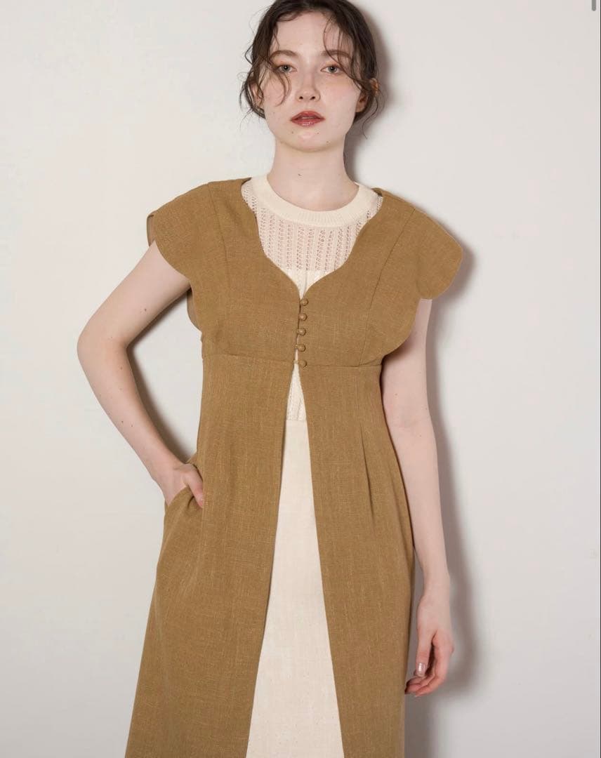 euw♡nuance collar gilet ブラウン