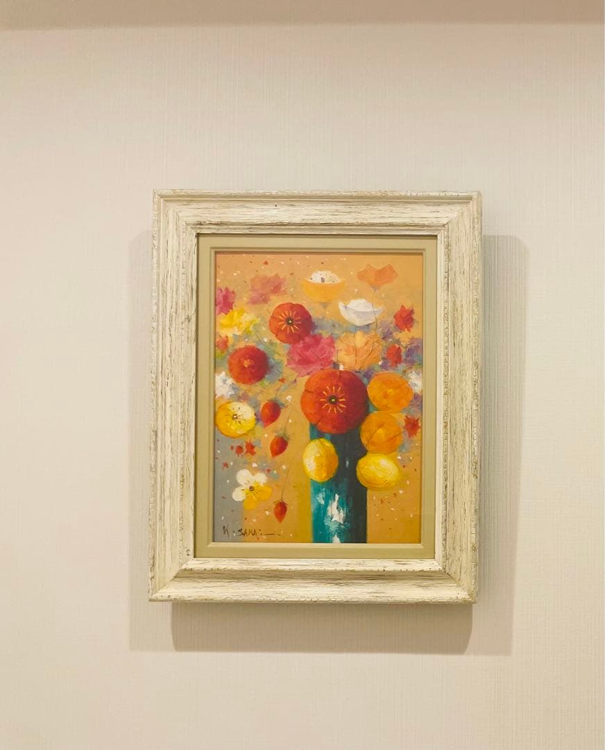 最終値引き!酒井健吉　 『ポピー』 油絵・油彩画　直筆