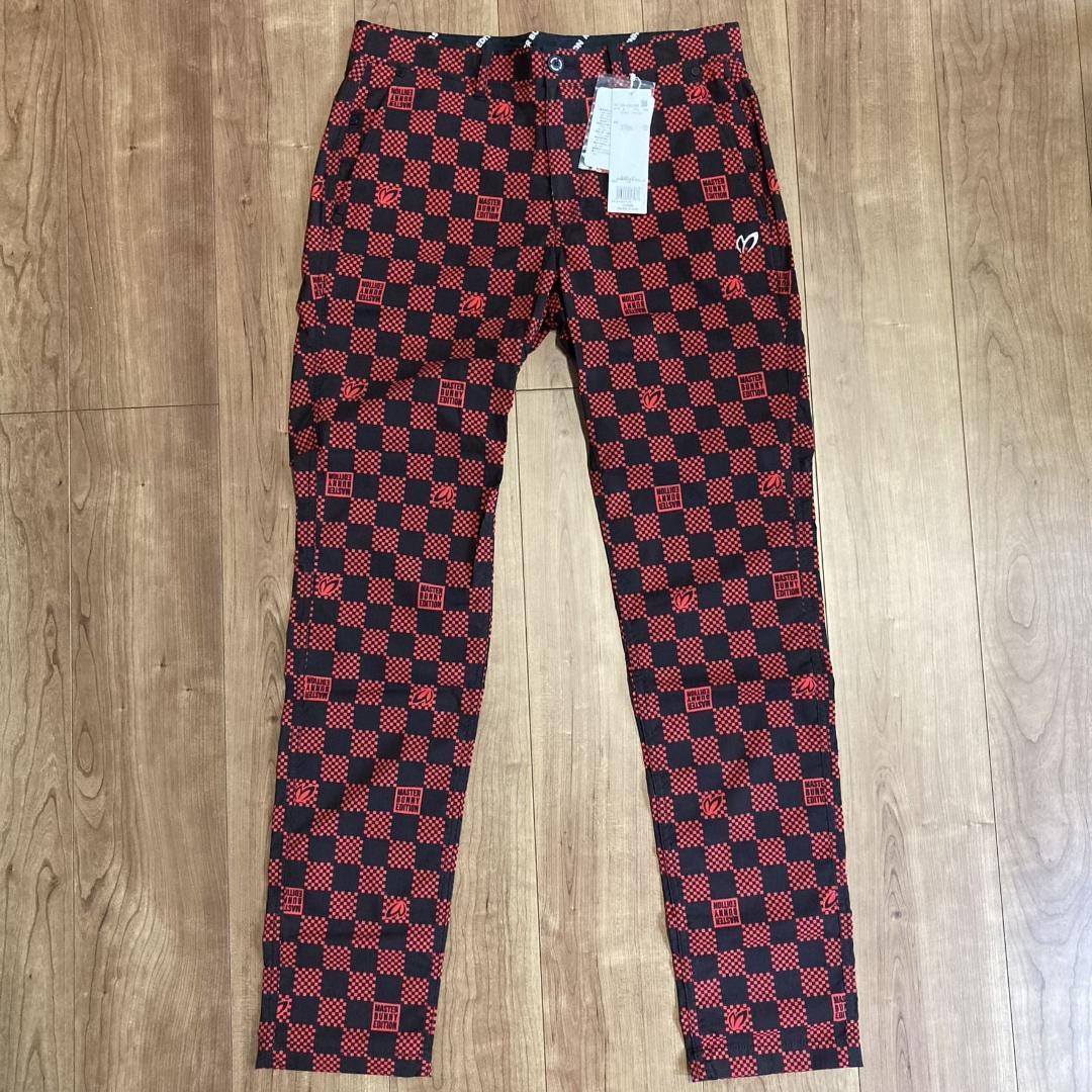 新品　マスターバニー　パーリーゲイツ　ストレッチパンツ　チェッカーフラッグ　人気