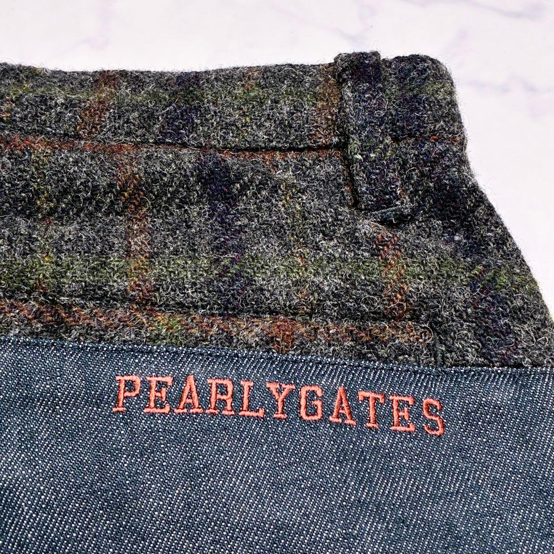 未使用✨PEARLY GATES ツィード×デニム パンツ 切り替え ゴルフ L