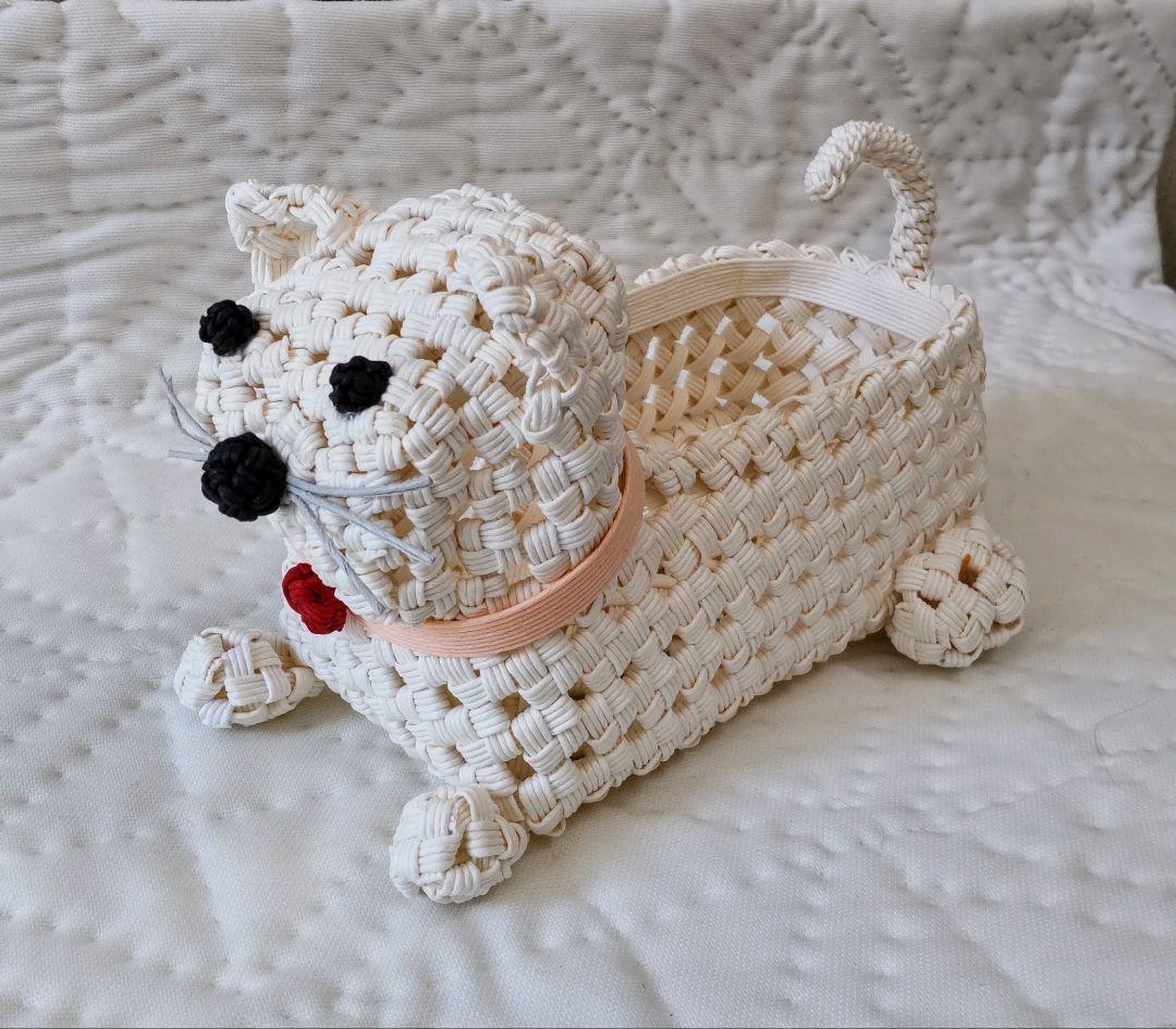 ダンプママ クラフト犬型の小物入れ&猫三匹 ハンドメイド