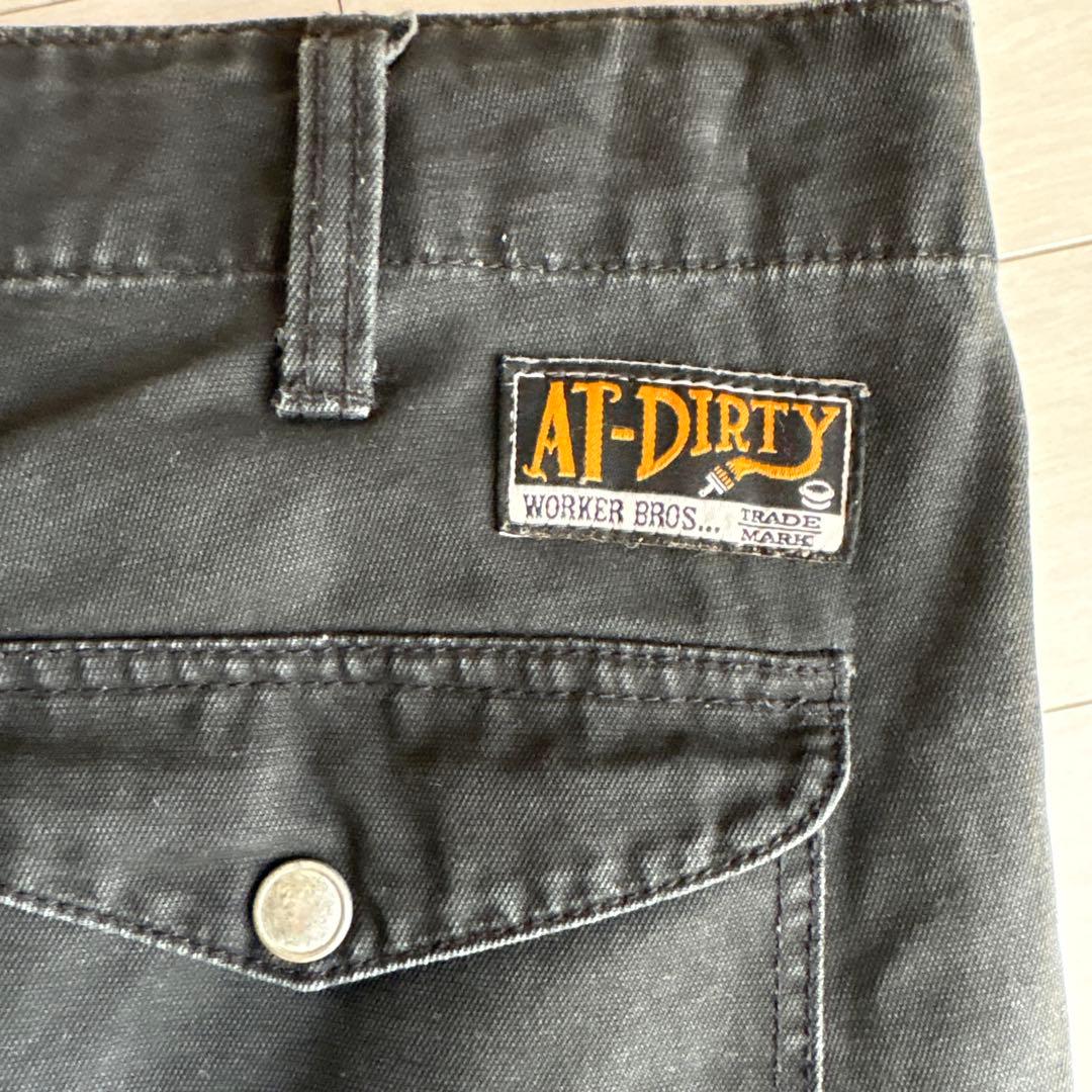 AT-DIRTY ブラック ワークパンツ