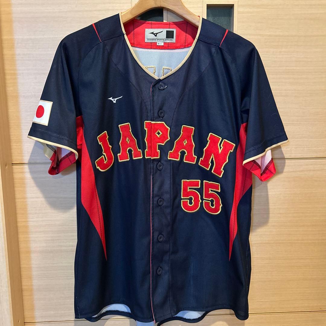 侍JAPAN⭐︎Mizuno製Mサイズ刺繍ユニ⭐︎村上宗隆55