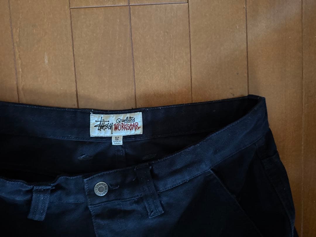 Stussy ブラック ワークパンツ
