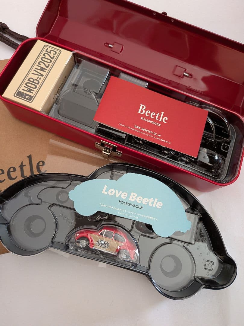 【美品】モロゾフフォルクスワーゲン　ビートル コンテナ缶&ミニカー　紙袋付き