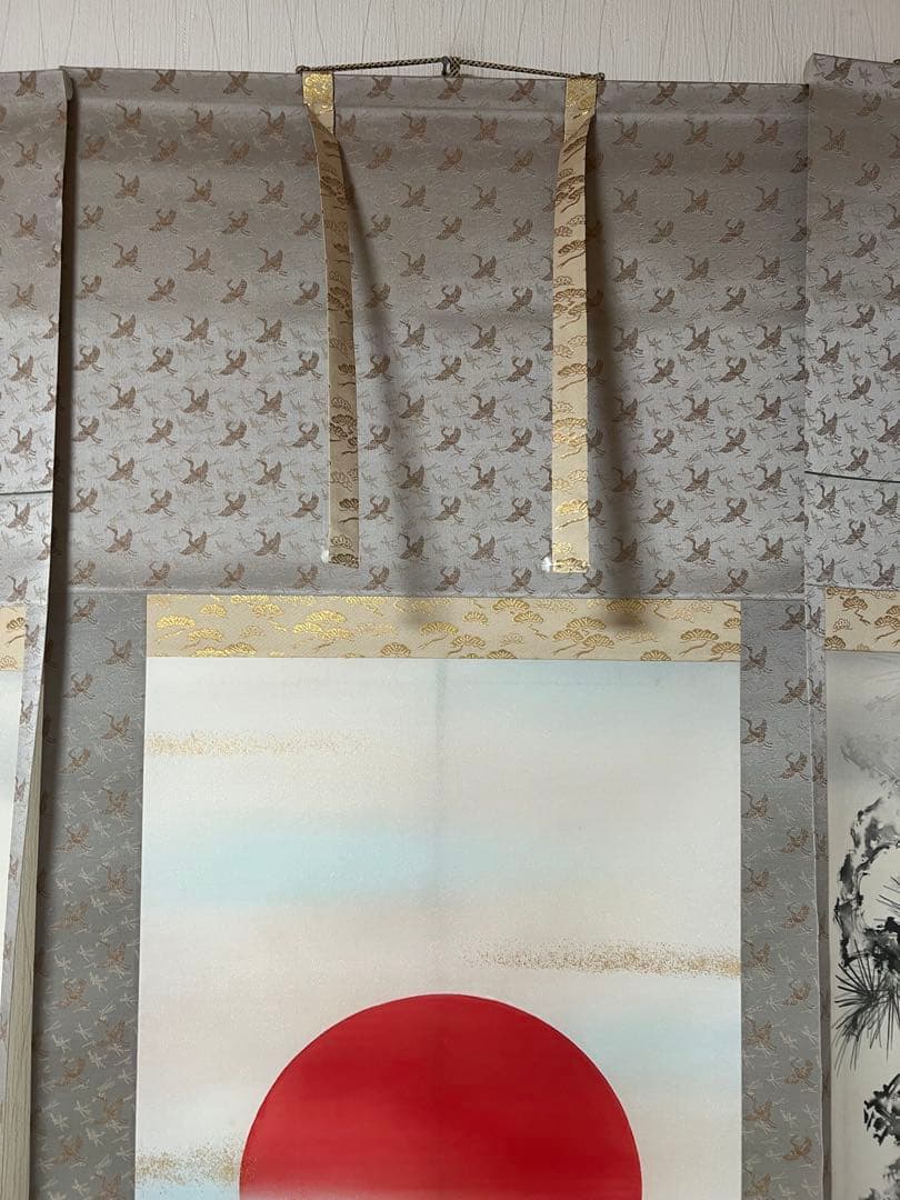 掛け軸　中村祥仙 ［黎明三友図』］三幅対 共箱 お祝い 正月掛軸 ！