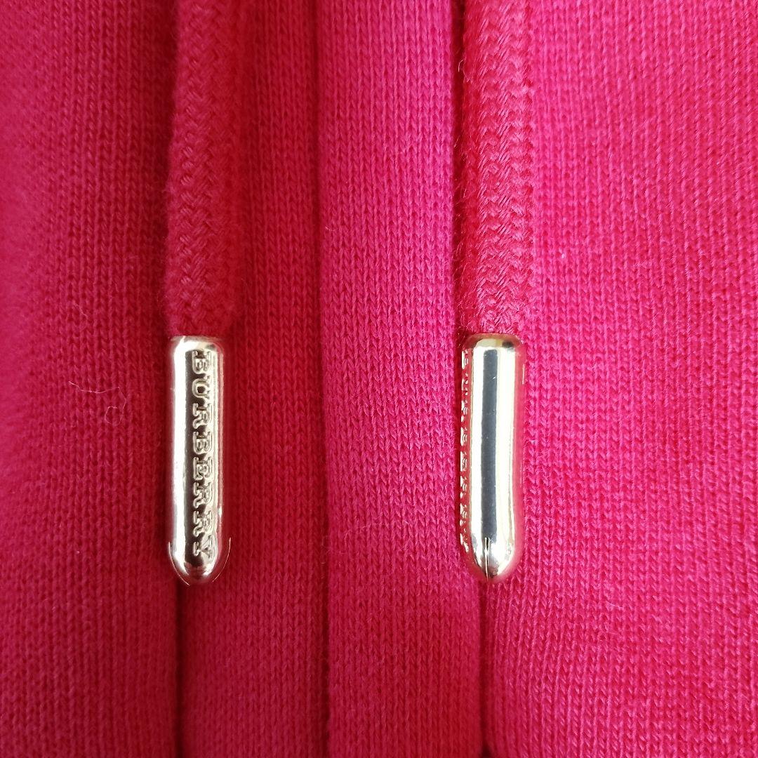 【美品】BURBERRY　メガ ノバチェック 赤 フード付きパーカー S 金