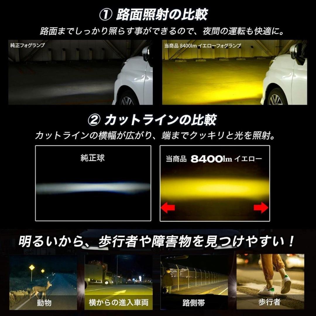 VELENO LED フォグランプ L1B 実測値 8400lm イエロー 黄色