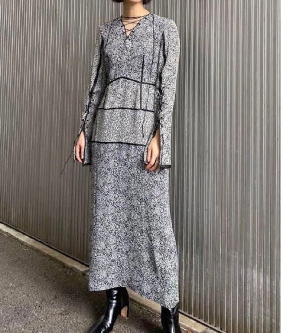 Ameri VINTAGE JACQUARD DRESS 代官山店限定