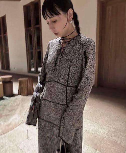 Ameri VINTAGE JACQUARD DRESS 代官山店限定