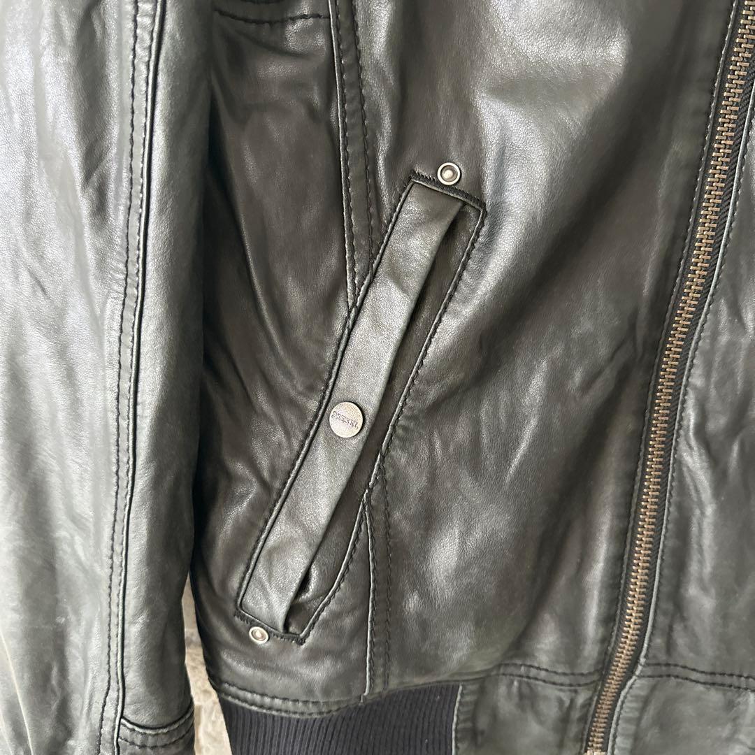 DIESEL ディーゼル 羊革 シープスキン　ラムレザージャケット M ブラック