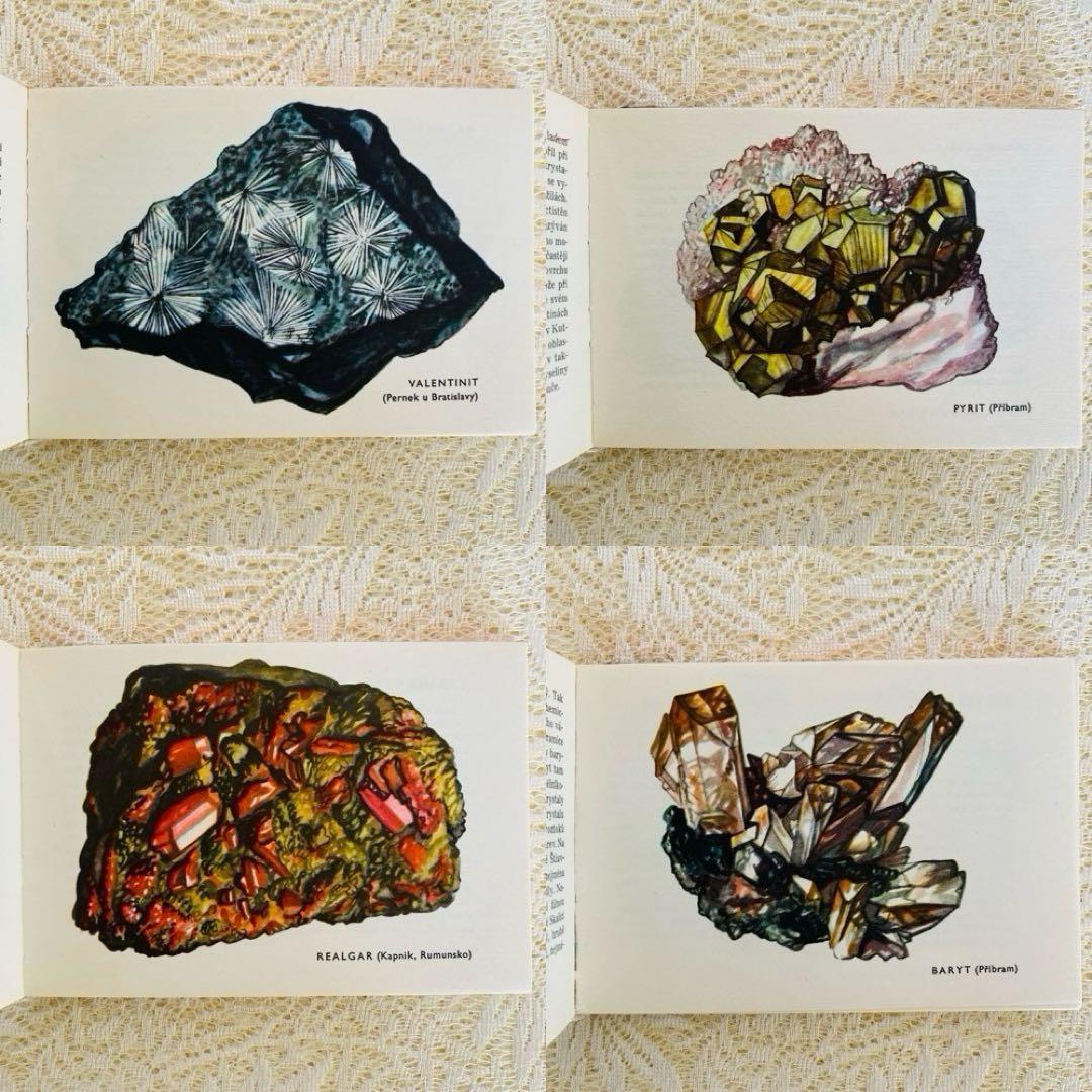 洋書　古書　チェコ語の鉱物図鑑　豊富なカラーイラスト♡　ヴィンテージ