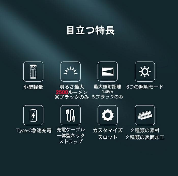 WUBEN　X2(グラデーション色）ハンディライトコンパクト懐中電灯超強力
