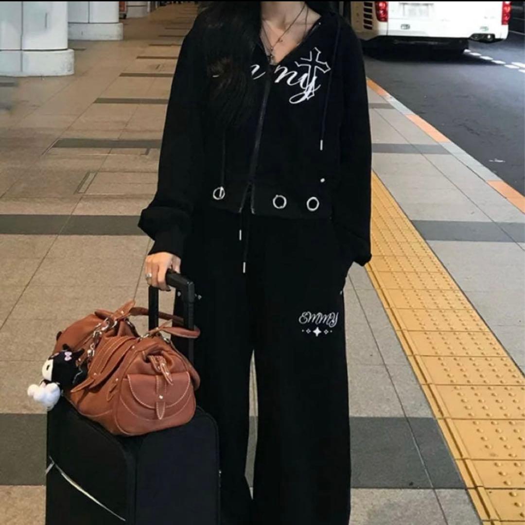 Emmy ロゴスウェットセットアップ 黒