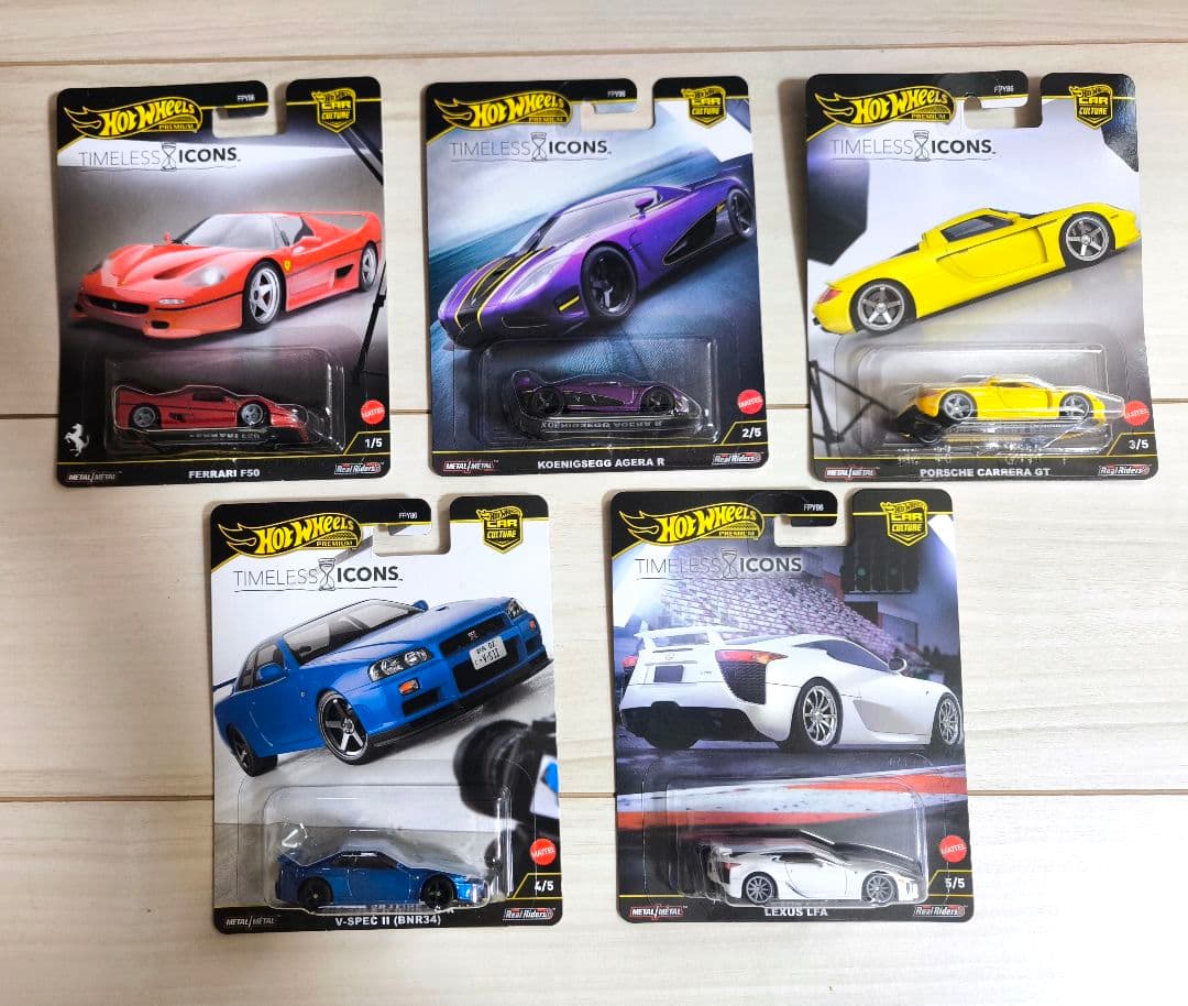 ホットウィール　タイムレスアイコンズ フェラーリF50等 全５台セット