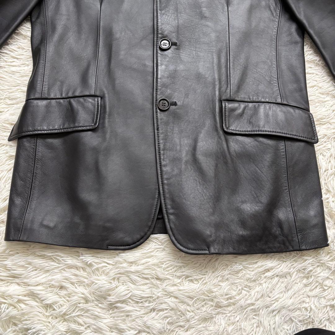極美品　Paul Smith LONDON 羊革 テーラードジャケット L 黒