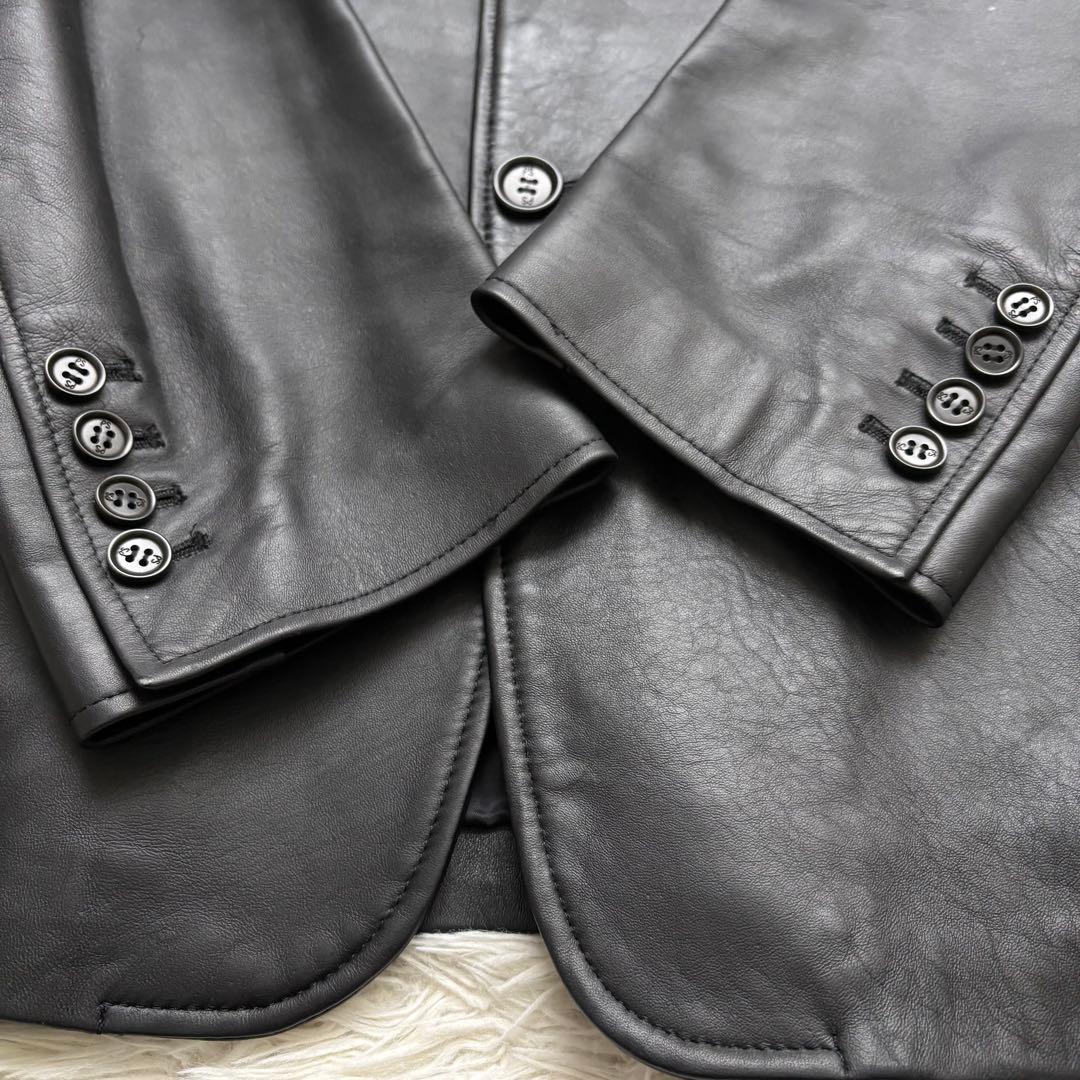 極美品　Paul Smith LONDON 羊革 テーラードジャケット L 黒