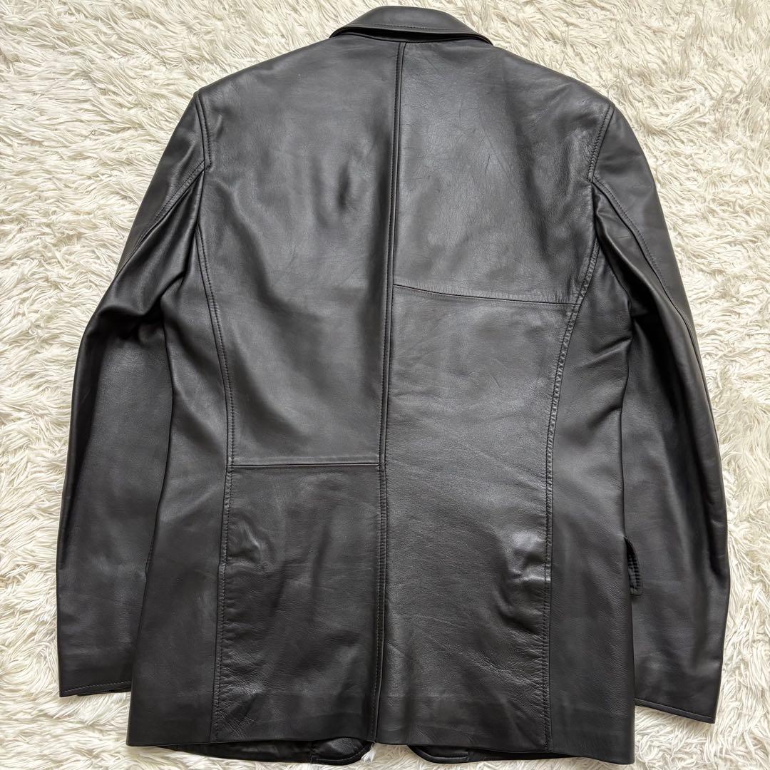 極美品　Paul Smith LONDON 羊革 テーラードジャケット L 黒