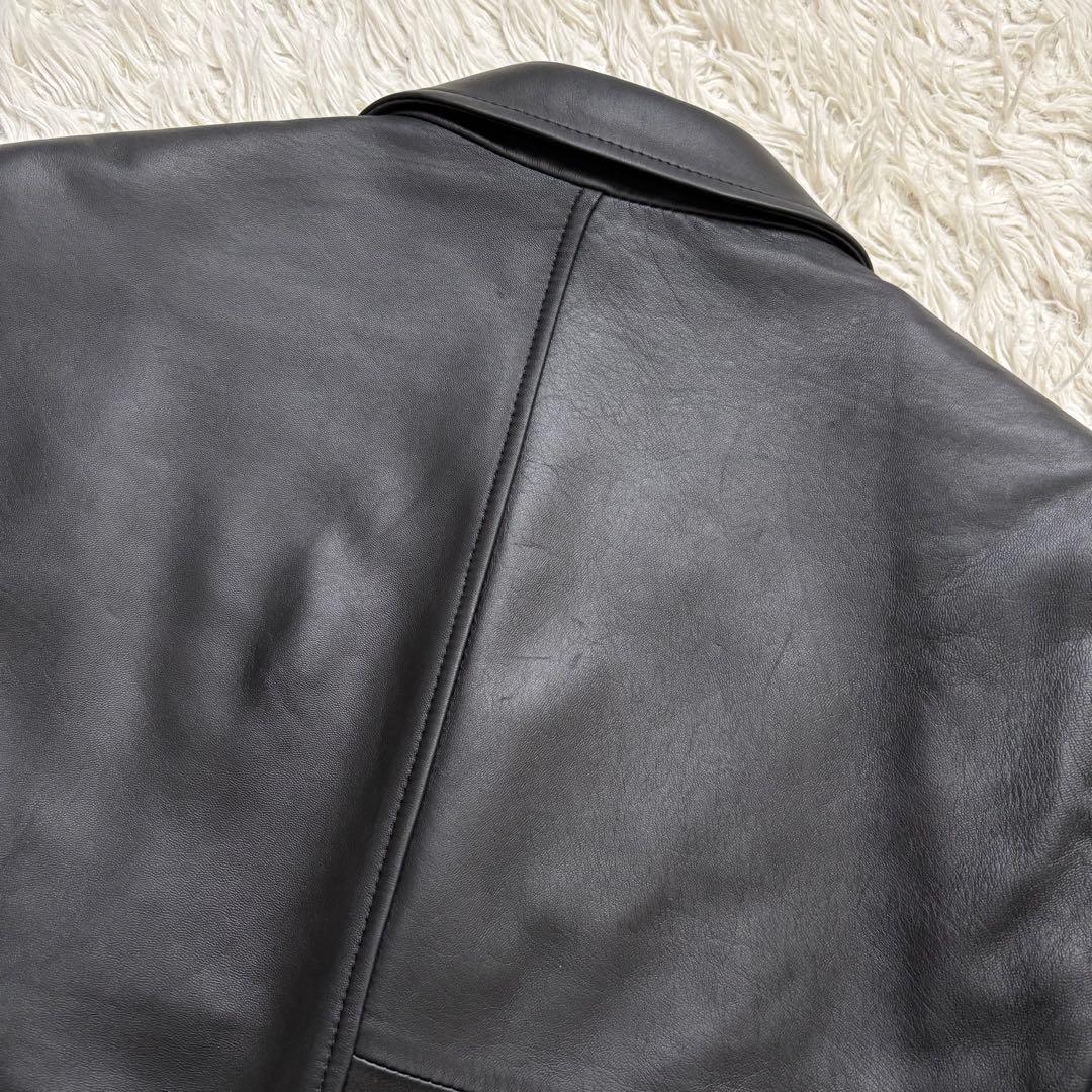 極美品　Paul Smith LONDON 羊革 テーラードジャケット L 黒