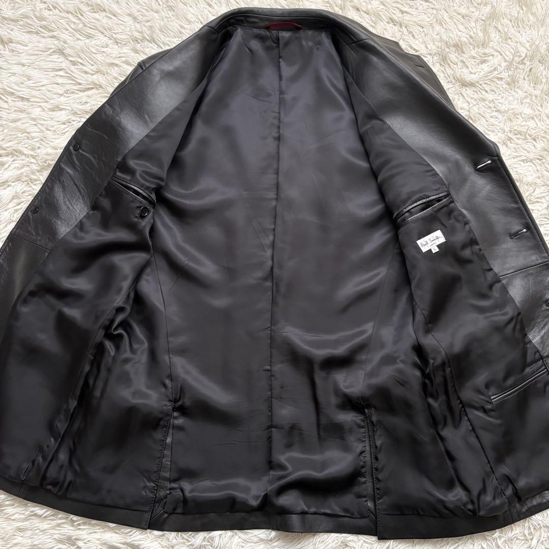極美品　Paul Smith LONDON 羊革 テーラードジャケット L 黒