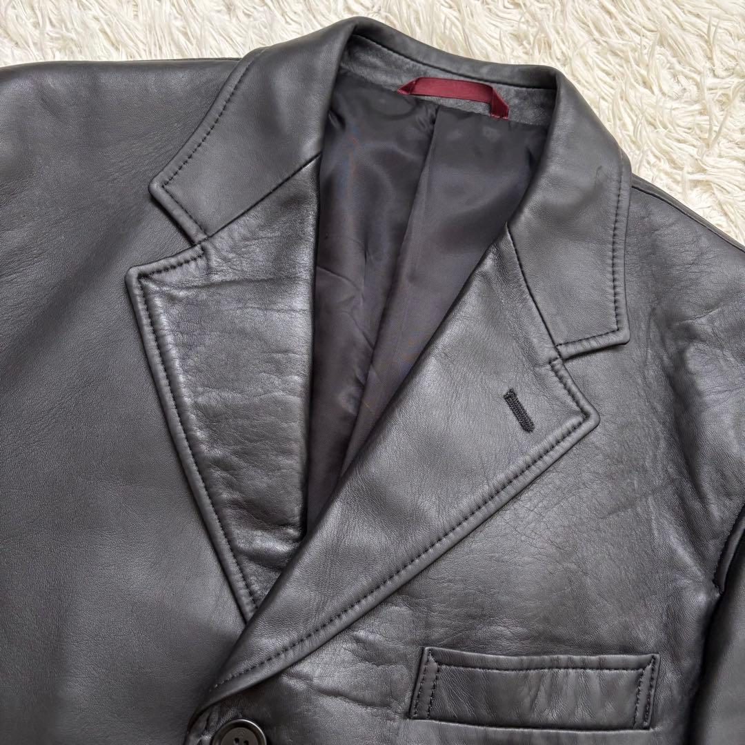 極美品　Paul Smith LONDON 羊革 テーラードジャケット L 黒