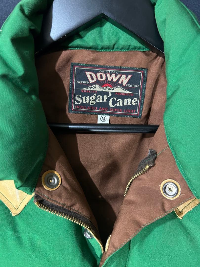 シュガーケーン SUGAR CANE ダウンベスト M グリーンアイボリー