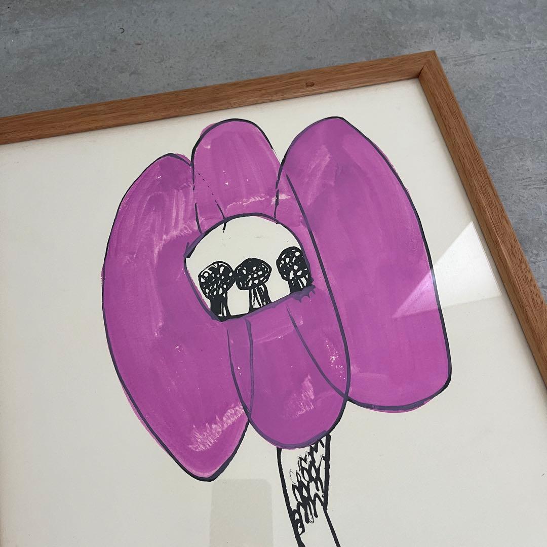 山口一郎　原画　HANA ピンク花　Mサイズ