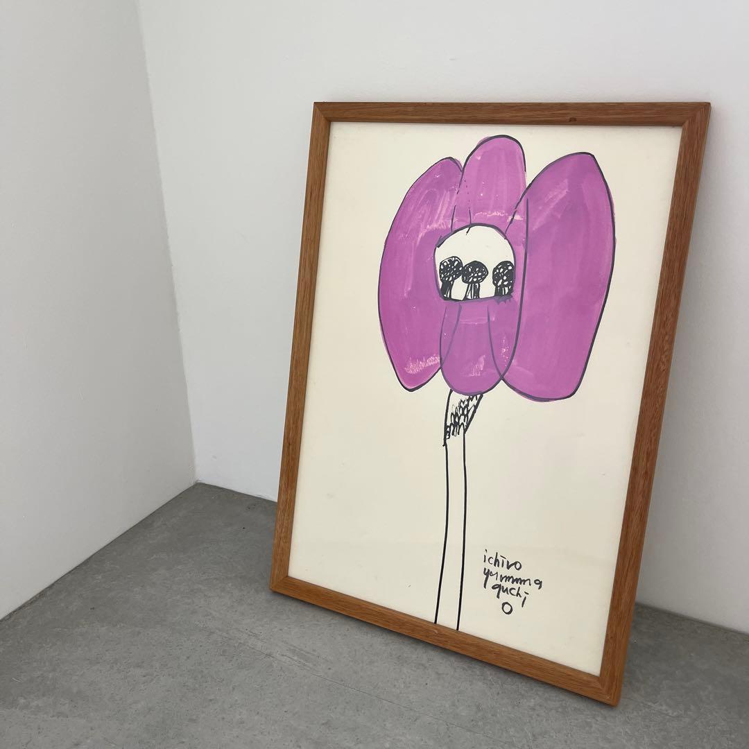 山口一郎　原画　HANA ピンク花　Mサイズ