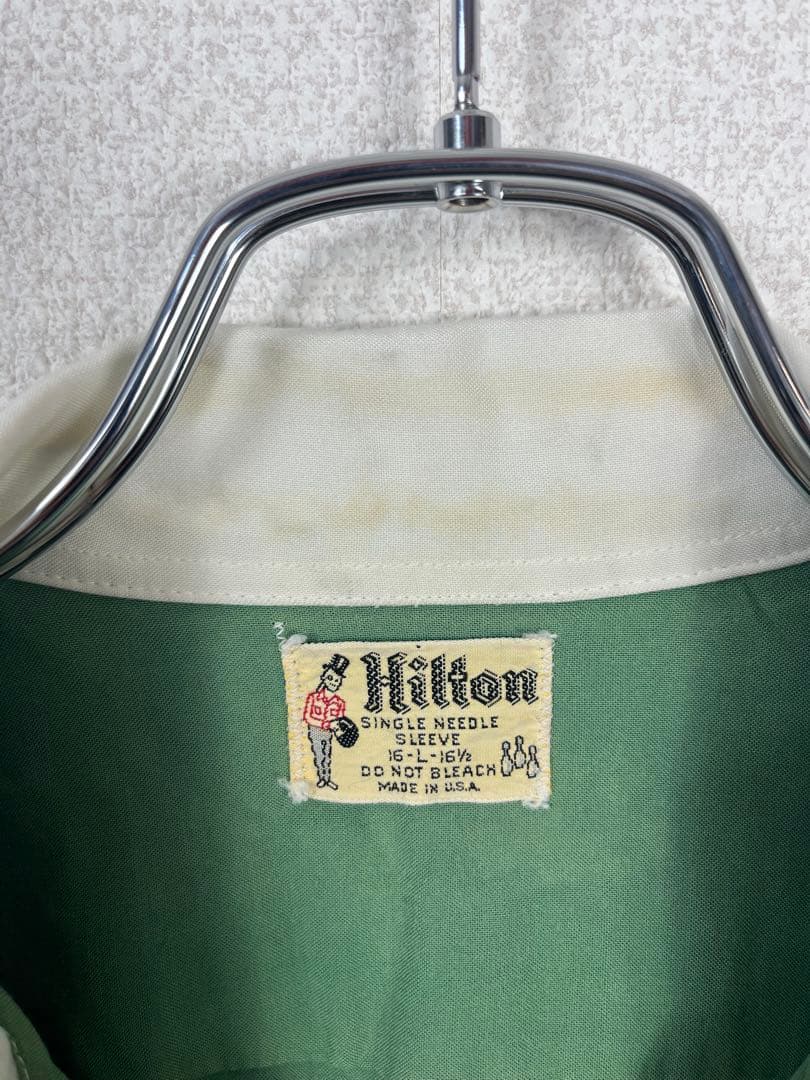 60s ヴィンテージ　ヒルトン　HILTON ボーリングシャツ レーヨン　半袖