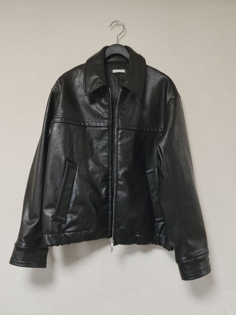 WYM LIDNM FAUX SUEDE ジップブルゾン ブラック S