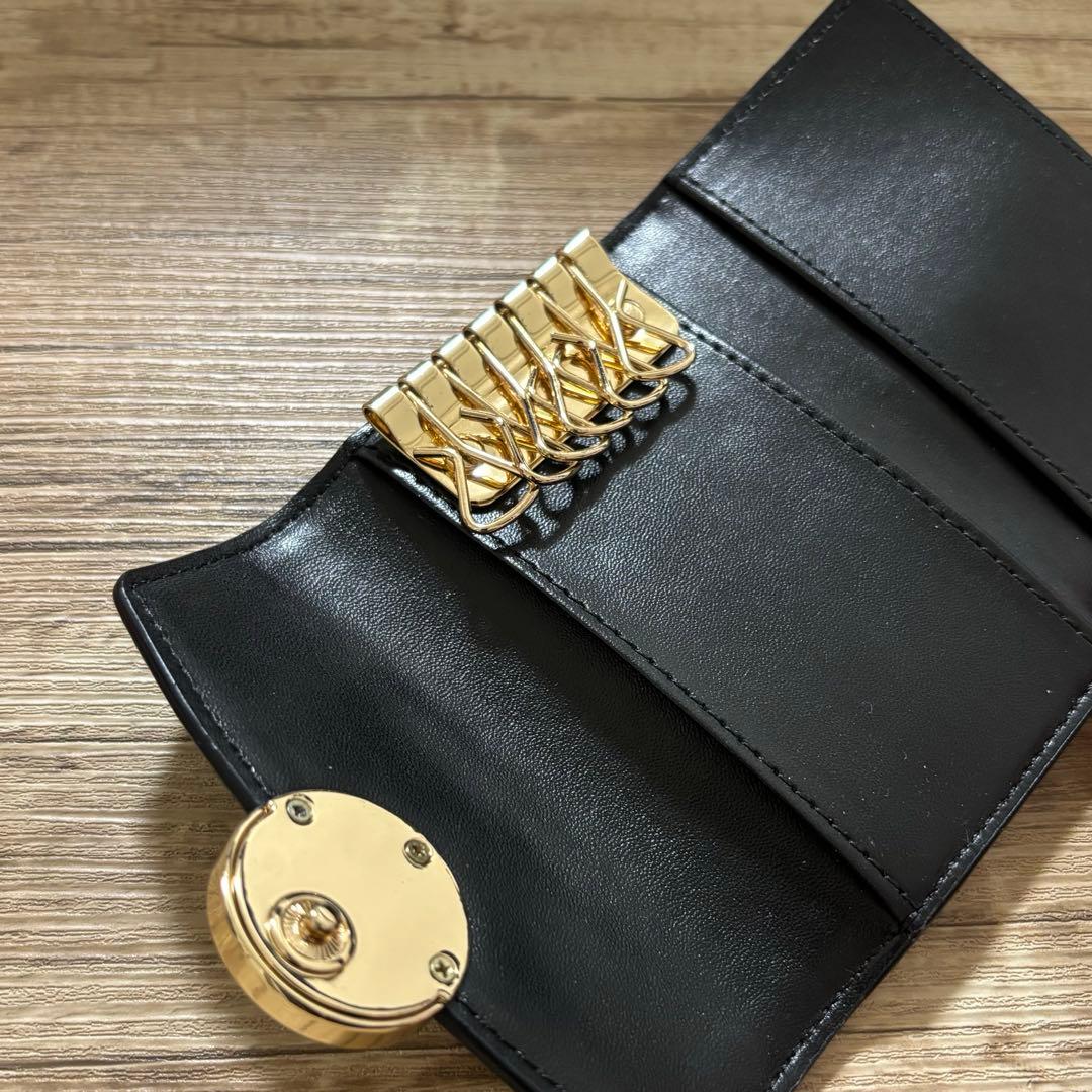 【美品】マイケルコース　MICHAEL KORS　キーケース　レザー　ブラック