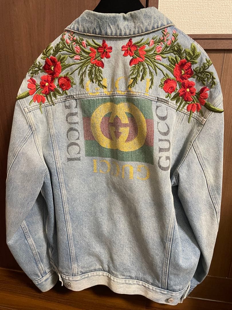 GUCCI エンブロイダリー デニムジャケット 48