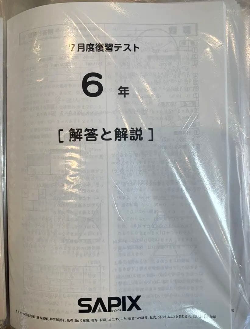 【るりま様】SAPIX 6年生 2023年度 マンスリー・組分け他テストセット