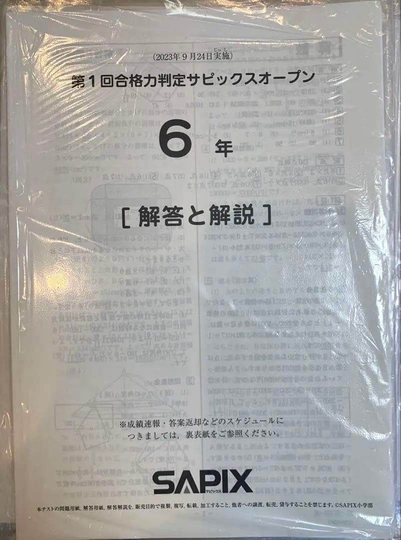 【るりま様】SAPIX 6年生 2023年度 マンスリー・組分け他テストセット