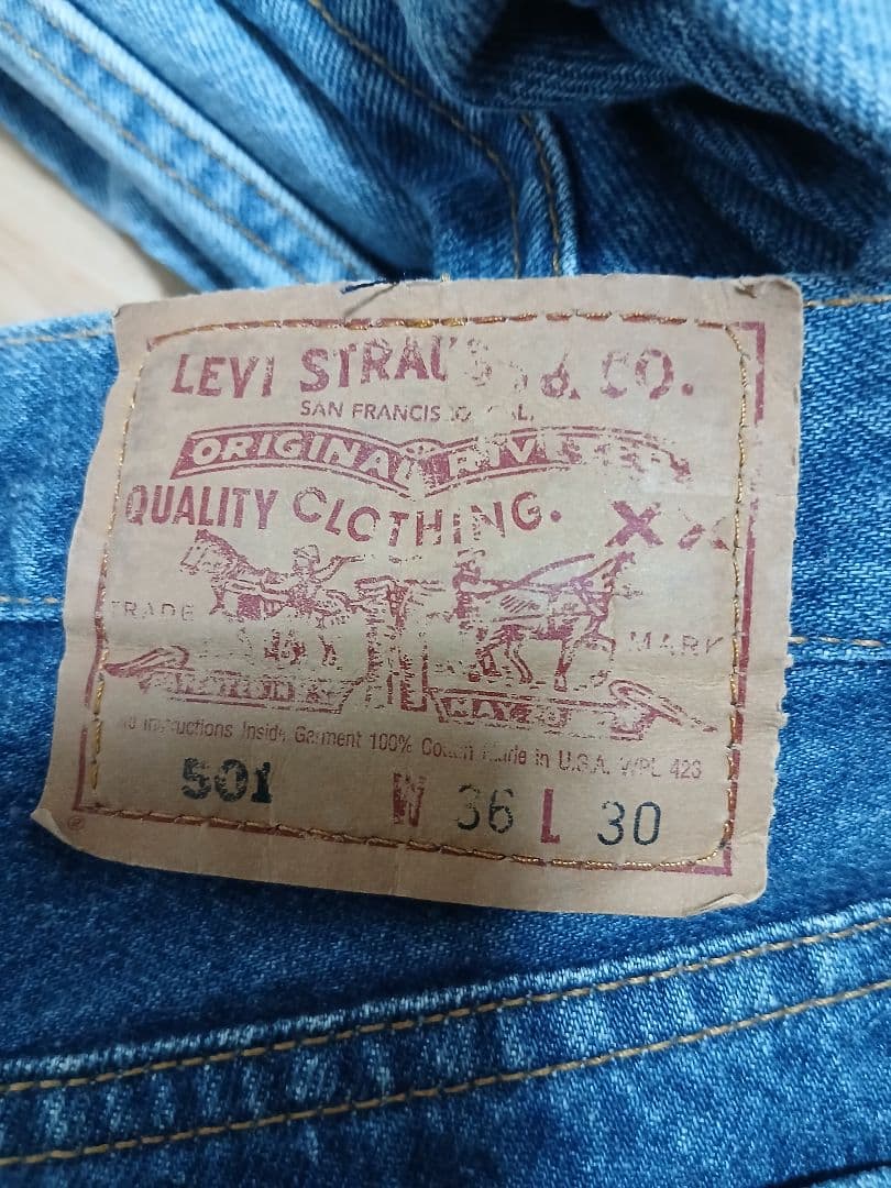 濃紺　90s Levi's　501　USA製　W36 L30 毛羽立ちあり