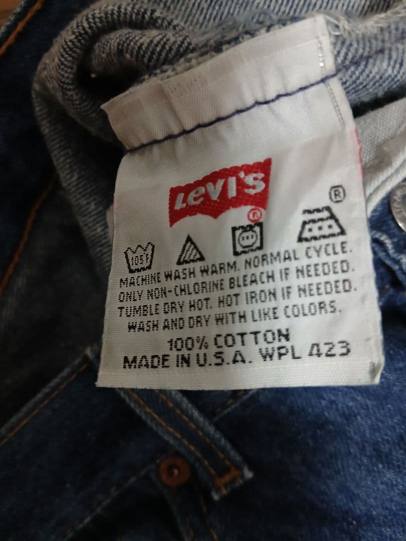 濃紺　90s Levi's　501　USA製　W36 L30 毛羽立ちあり