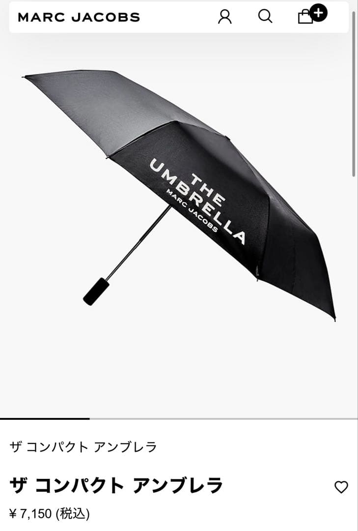 MARC JACOBS THE UMBRELLA 折りたたみ傘 ブラック