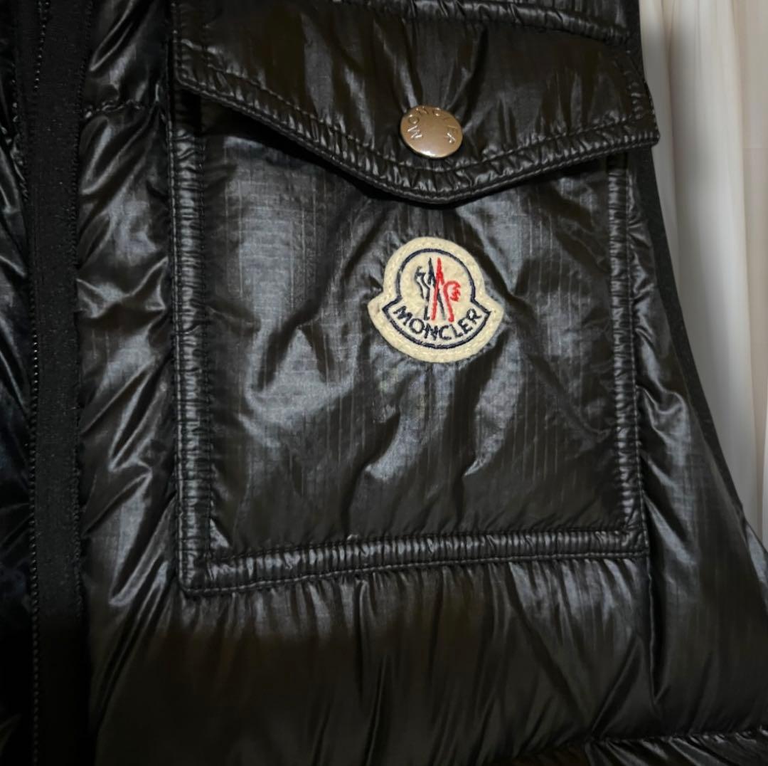 極美 モンクレール MONCLER ダウンベスト ブラック/マルチ リバーシブル
