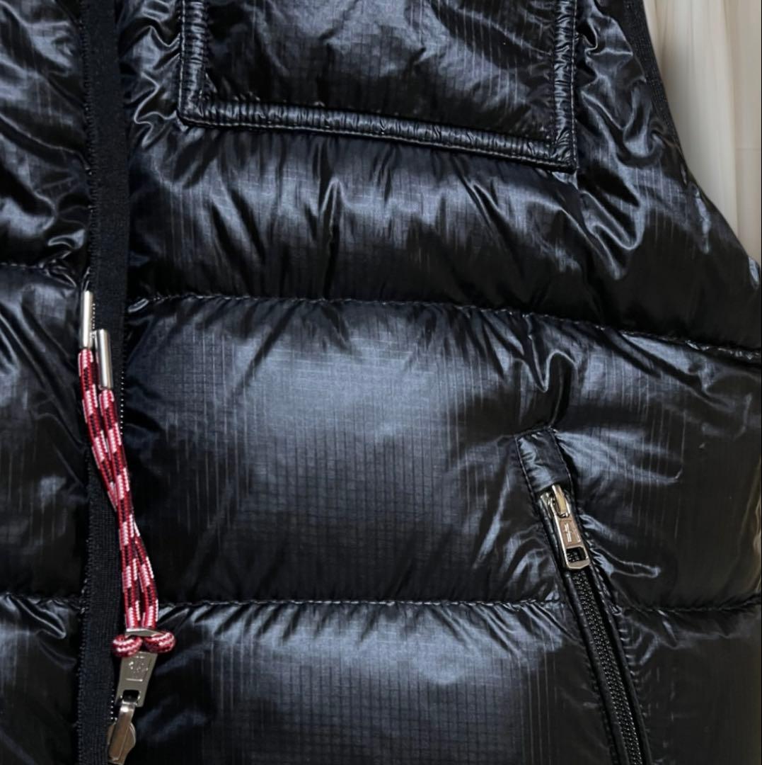 極美 モンクレール MONCLER ダウンベスト ブラック/マルチ リバーシブル