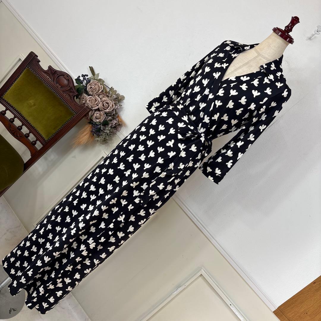 62美品　DIANE von FURSTENBERG モノクロ　ワンピース