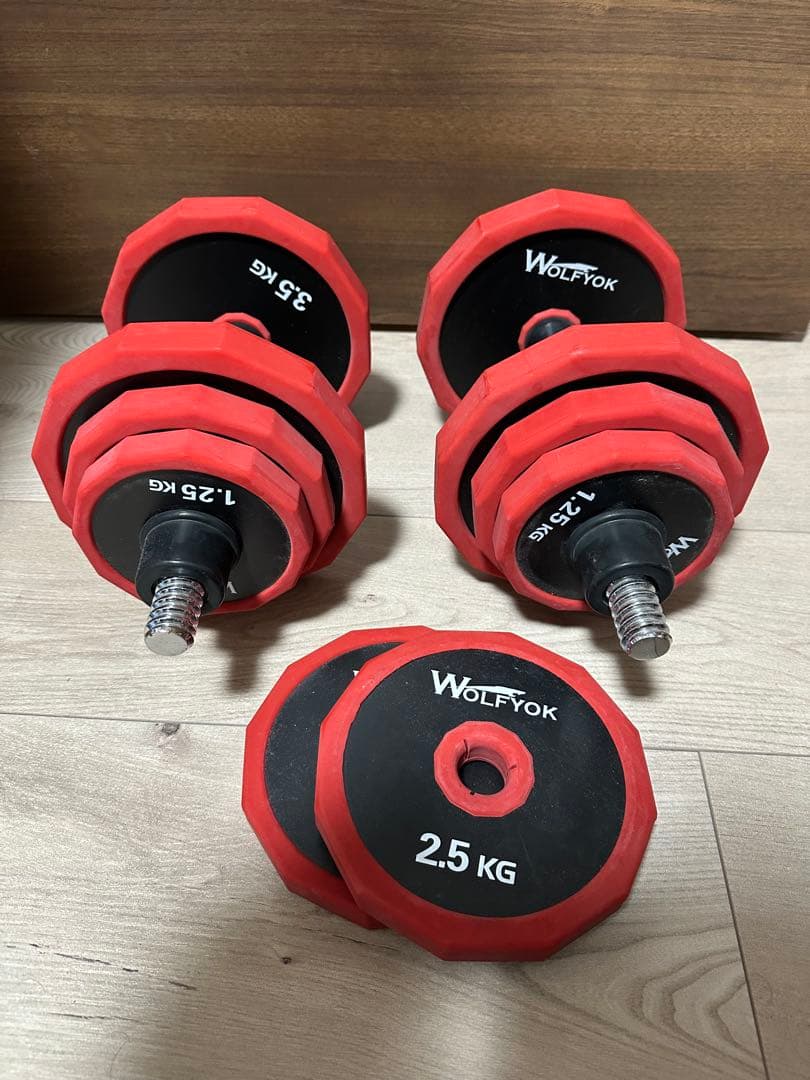 【セットのみ】WOLFYOK ウェイトプレートセット 14枚 32kg ダンベル