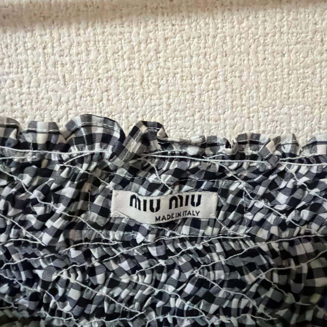 miu miu チェック柄ビスチェ 42 ミュウミュウ