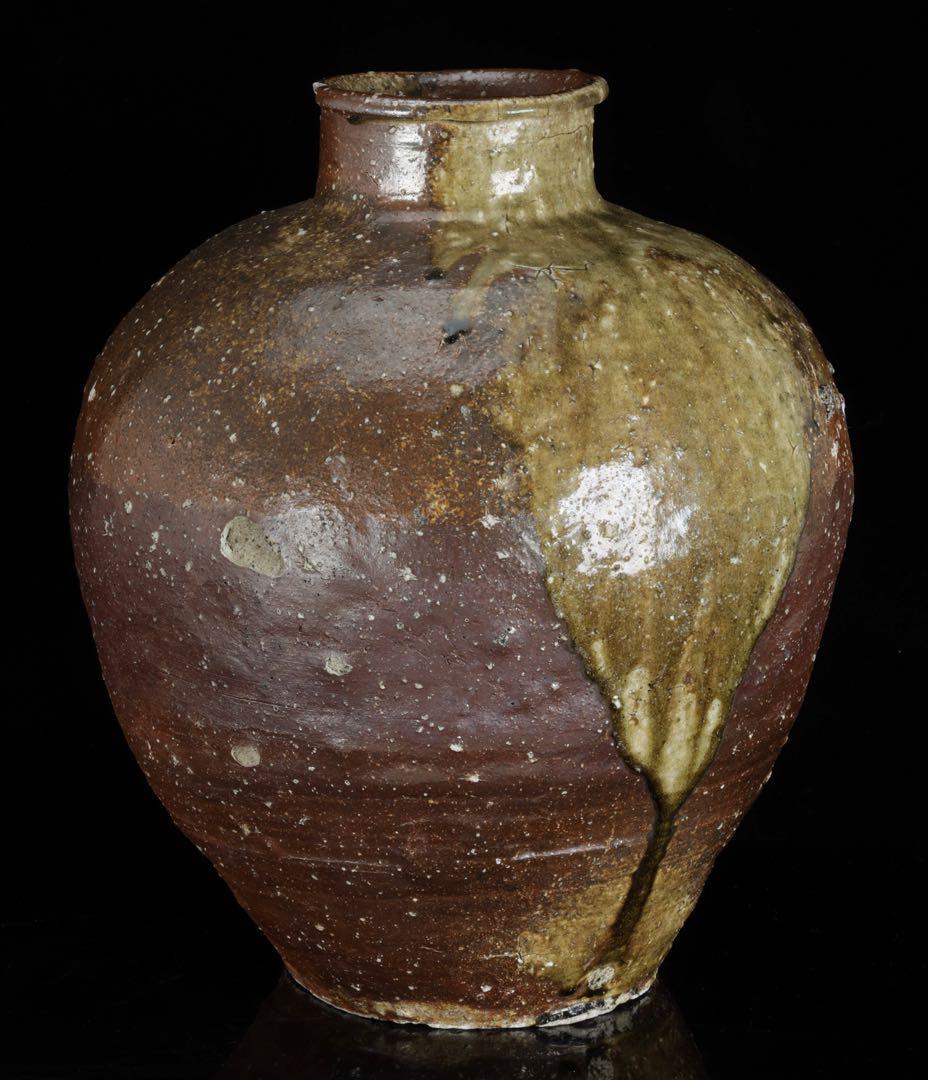 Y*F様 古陶 大壺 高さ37cm 6.2kg 自然釉 流釉 飾壺 民藝 古美術