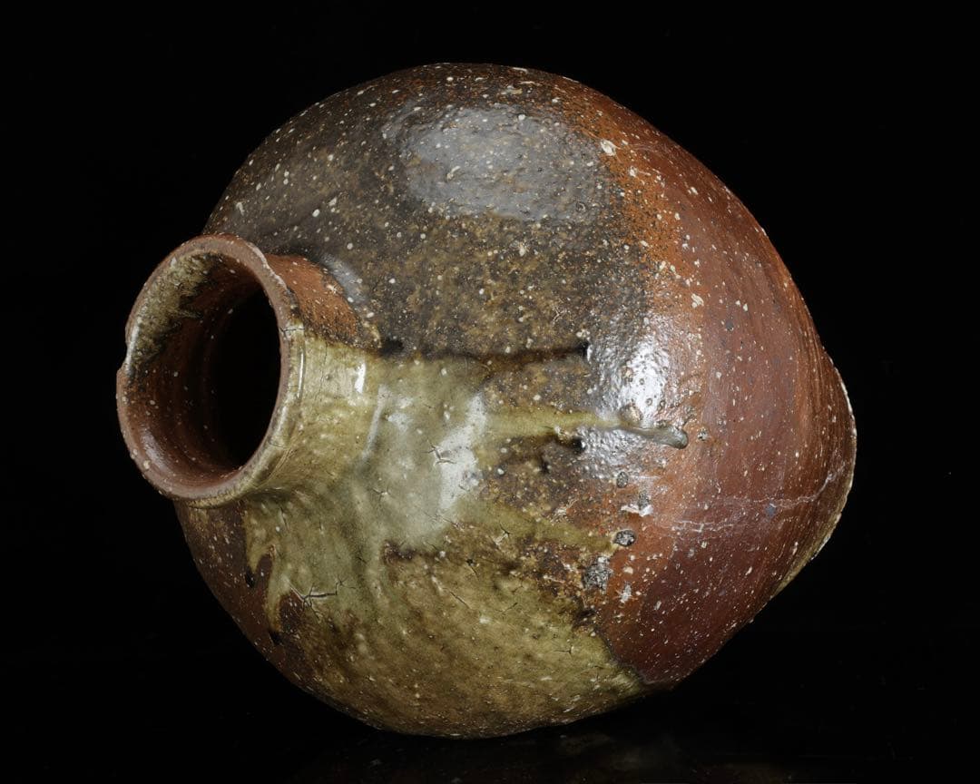 Y*F様 古陶 大壺 高さ37cm 6.2kg 自然釉 流釉 飾壺 民藝 古美術