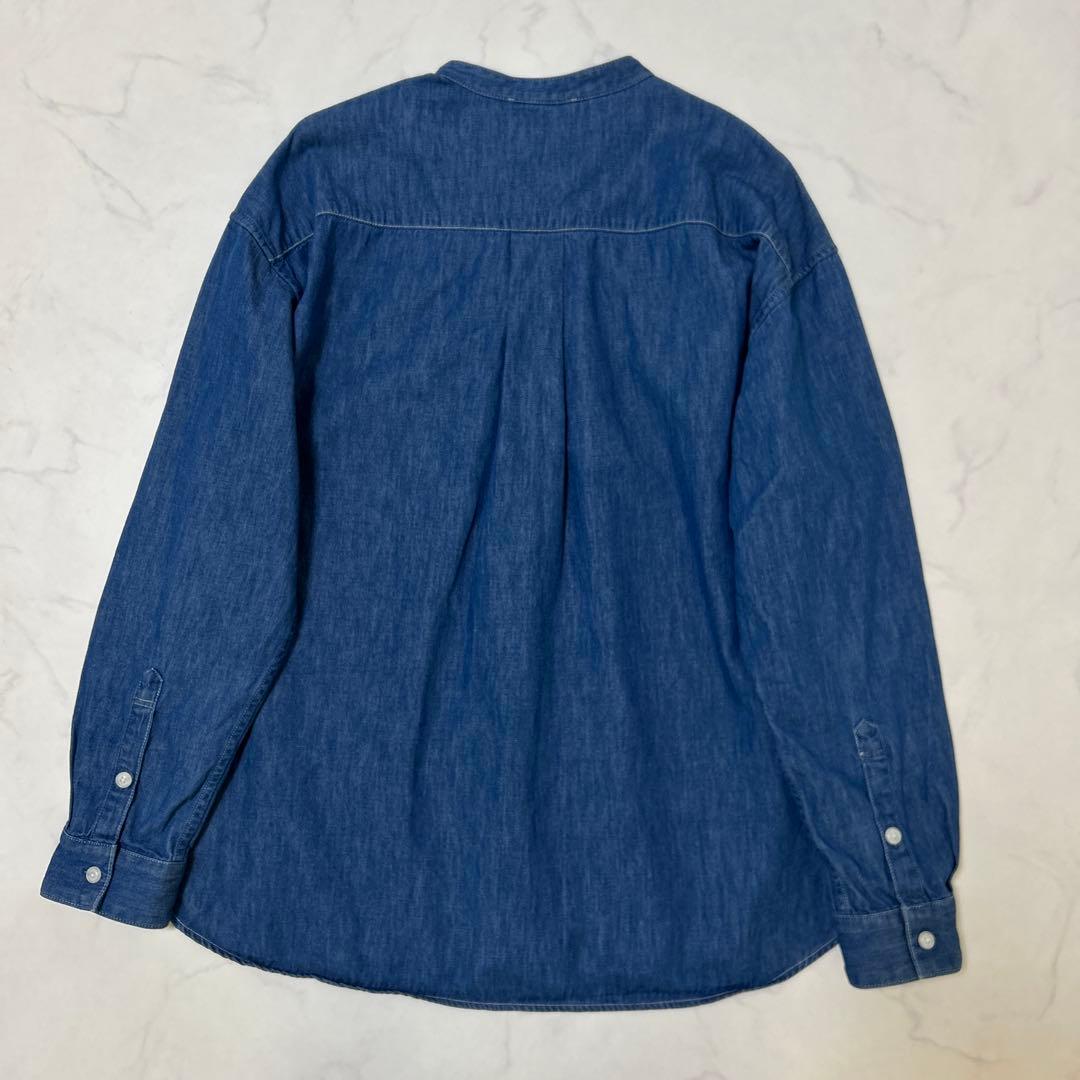 【美品】ユナイテッドアローズ デニムフリルシャツ 綿100％　インディゴ日本製