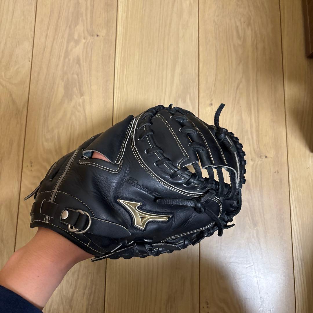 ミズノグローバルエリート　キャッチャーミット　軟式用ブラック