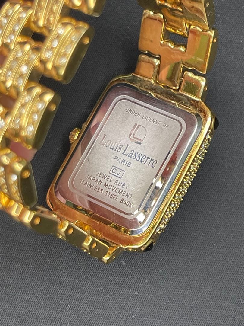 Louis Lasserre Paris 腕時計 ゴールド × ストーン装飾