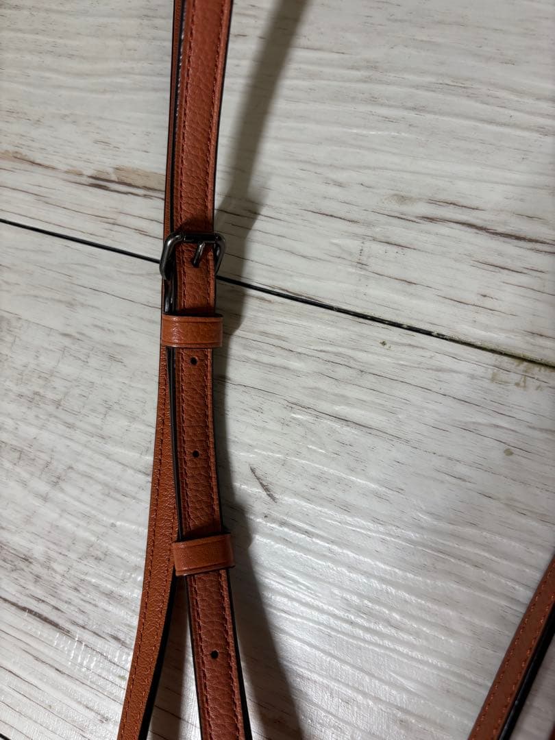 coachブラウンレザーショルダーバッグ