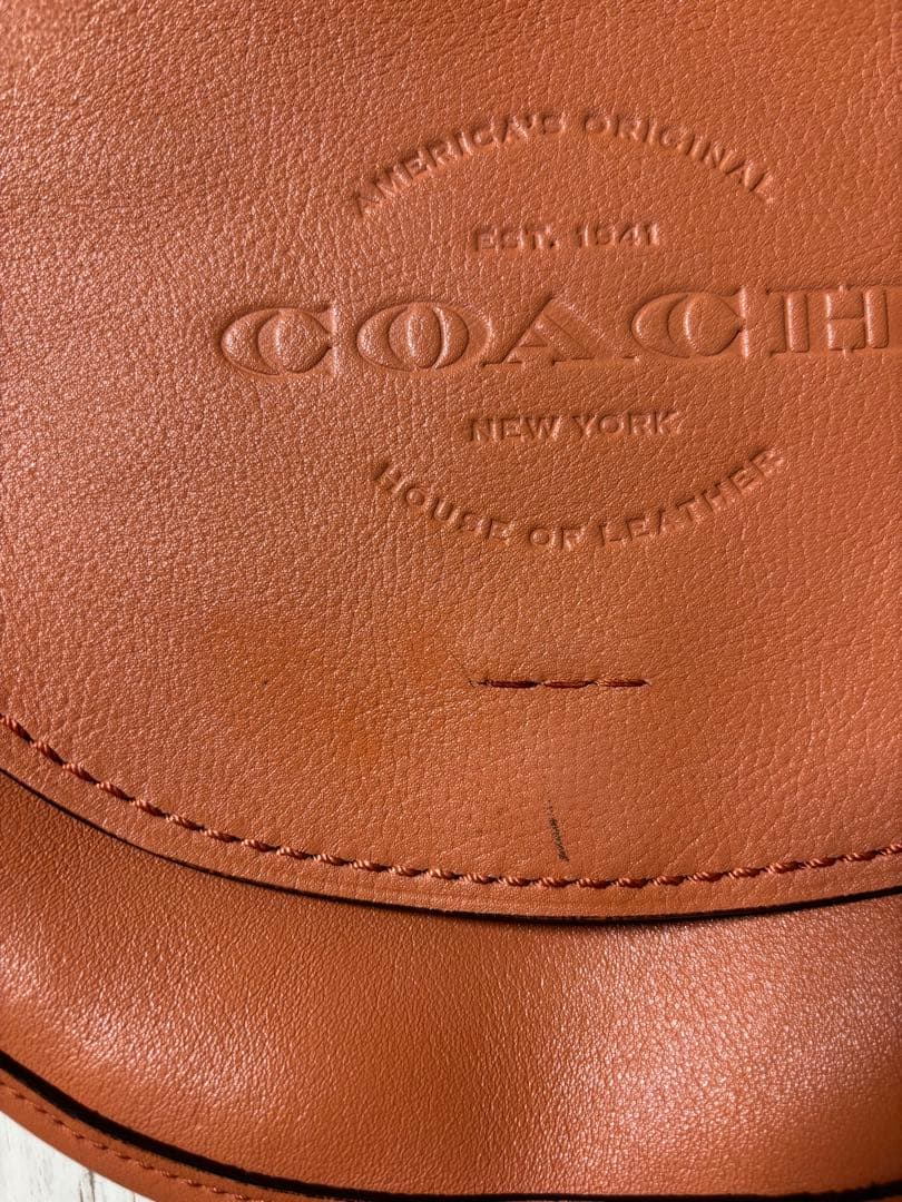coachブラウンレザーショルダーバッグ